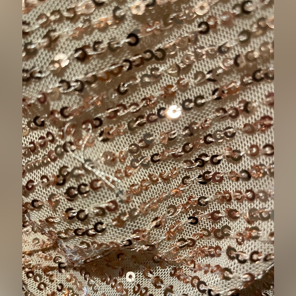 NWOT Mac Duggal Sequins Gown Dress Rose Gold Color Size 10 - Picture 10 of 11